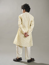 Boys off white modal booti  kurta  with pajama